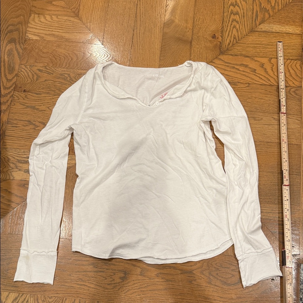Zadig & Voltaire White Top with Red Accent - Picture 3 of 3